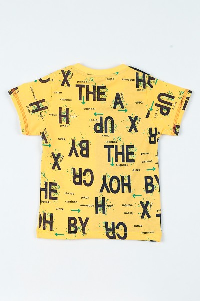 Sarı (8-12 yaş) Ön Dikiş Tasarım Erkek Çocuk Tişört 108053