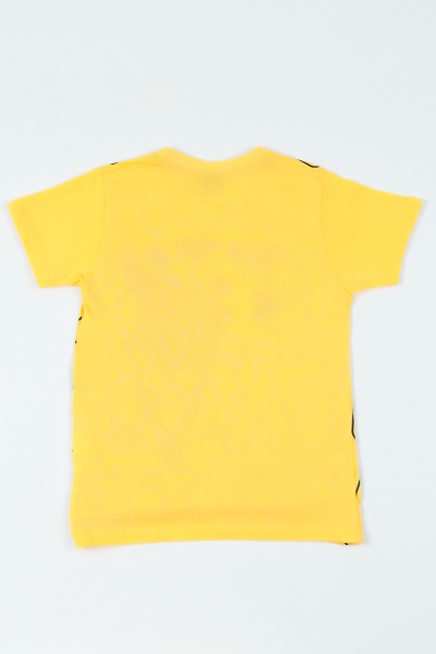 Sarı (8-12 yaş) Zincir Kolyeli Köpek Baskılı Erkek Çocuk Tişört 108357
