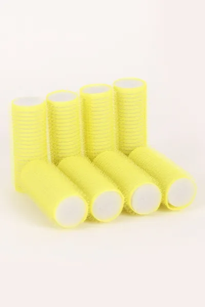 Sarı 8'li Mini Paket Cırtlı Saç Bigudi Seti 2'li Çap 2 Cm 290645