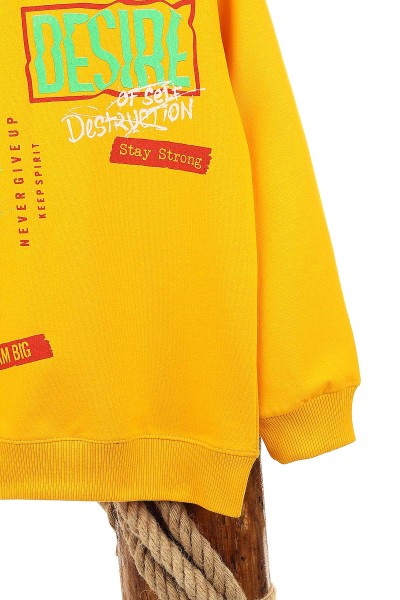 Sarı (9-12 Yaş) Bronx Desire Baskılı Erkek Çocuk Sweat 150941