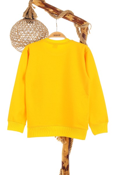 Sarı (9-12 Yaş) Happy Baskılı Kız Çocuk Sweat 150984