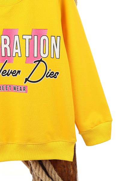 Sarı (9-12 Yaş) Inspıratıon Baskılı Kız Çocuk Sweat 150977
