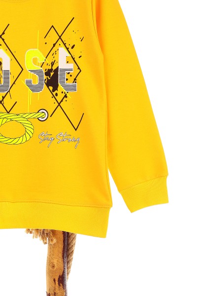 Sarı (9-12 Yaş) Rose Baskılı Kız Çocuk Sweat 150957