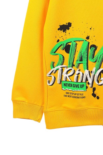 Sarı (9-12 Yaş) Stay Strong Baskılı Erkek Çocuk Sweat 150911