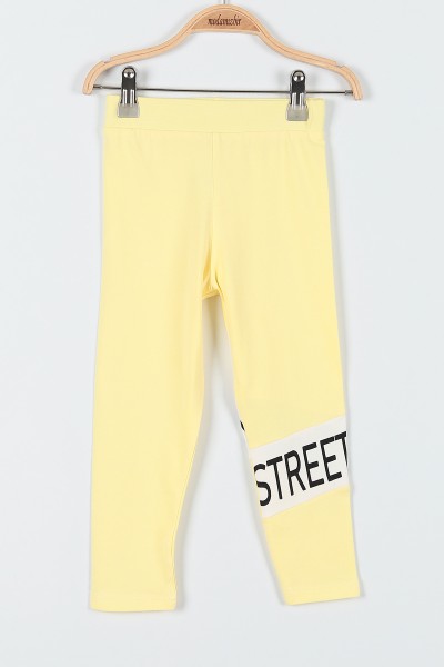 Sarı (9-12 Yaş) Street Wear Baskılı Kız Çocuk Takım 180952