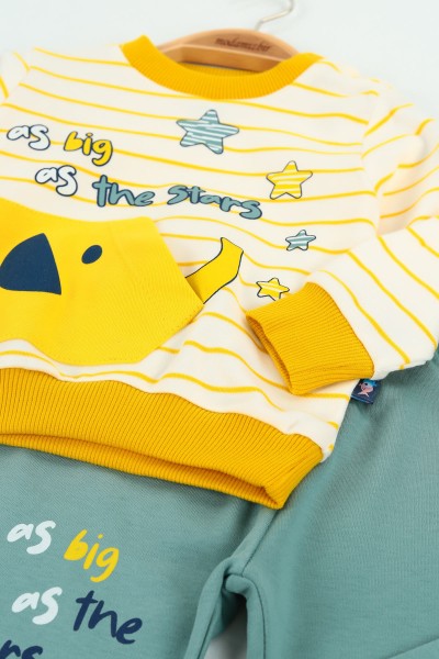 Sarı (9-24 ay) Fil Cep Tasarım Erkek Çocuk Pijama Takım 127106