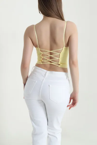 Sarı Arkası Çapraz Kaplı Büstiyer 443665