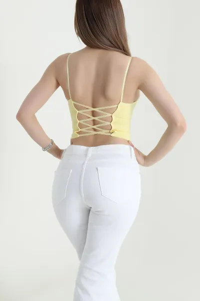 Sarı Arkası Çapraz Kaplı Büstiyer 443665