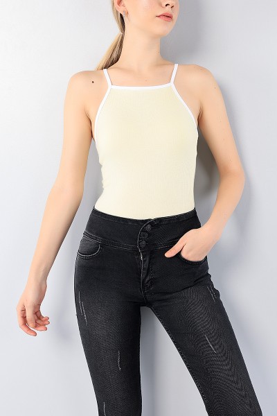 Sarı Askılı Fitilli Bayan Atlet 75695