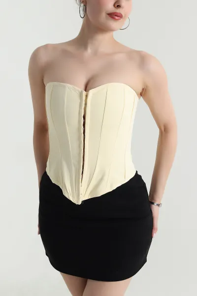 Sarı Balenli Gabardin Korse Büstiyer 471975