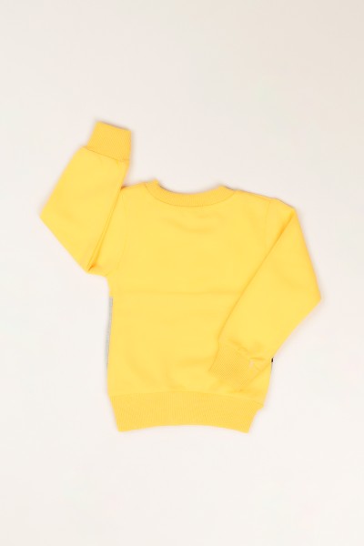 Sarı Baskılı İçi Pamuk Kız Çocuk Sweat 80618