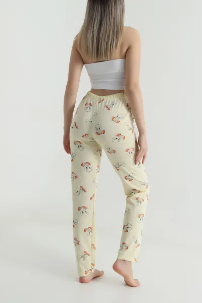 Sarı Baskılı Kadın Pijama Altı 487737