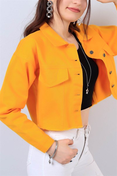 Sarı Bayan Kot Ceket 13726B