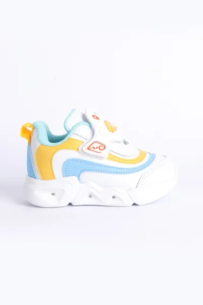 sari-beyaz-22-25-bebe-isikli-seritli-kalin-taban-bebek-spor-ayakkabi-304468