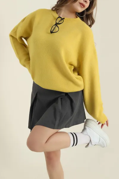 sari-bisiklet-yaka-oversize-kadin-triko-kazak-421240