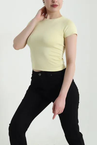 Sarı Bisiklet Yaka Oysho Kadın Bluz 453043