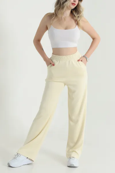 Sarı Cepli Bel Lastikli Oysho Kadın Pantolon 472581