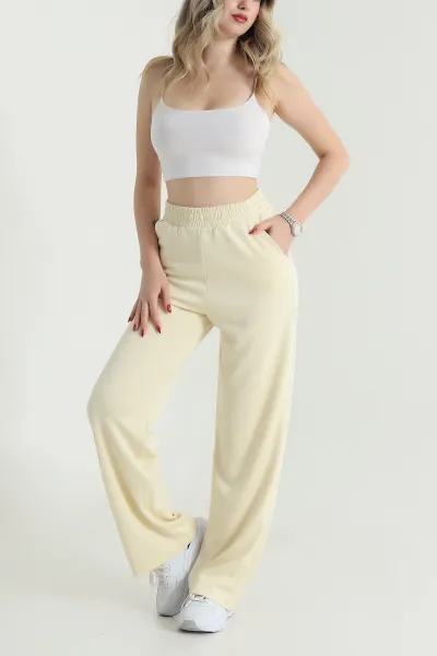 Sarı Cepli Bel Lastikli Oysho Kadın Pantolon 472581