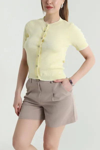 Sarı Çoban Dikiş Kadın Polyemid Bluz 466067