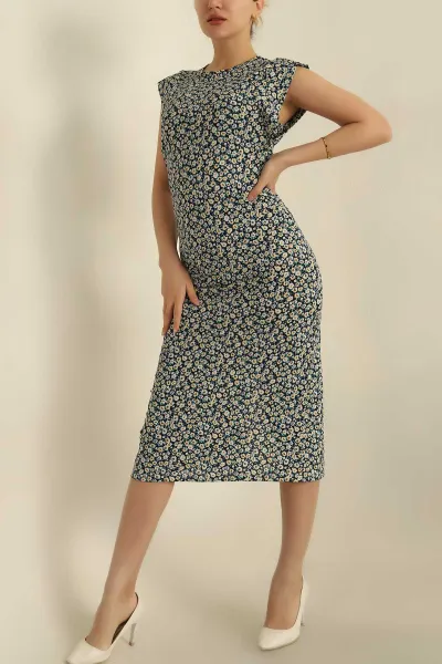 sari-desenli-helen-kumas-elbise-269356
