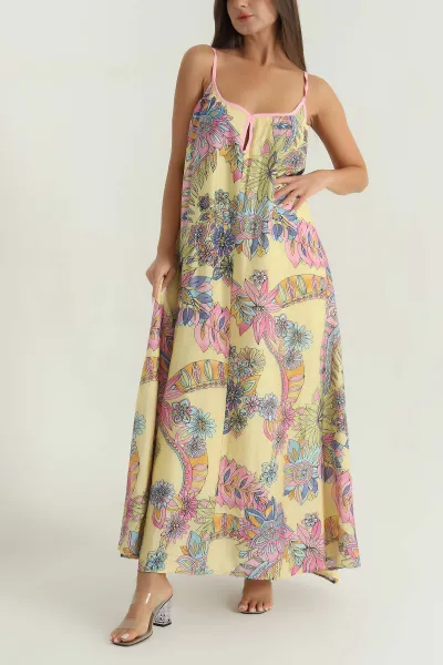 sari-desenli-tasarim-kadin-elbise-383169