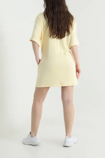 Sarı Duble Kol Modal Kadın Elbise 452723