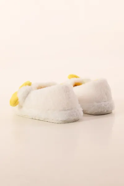 Sarı Ekru ( 30 - 35 ) Peluş Figürlü Kız Çocuk Panduf 391087