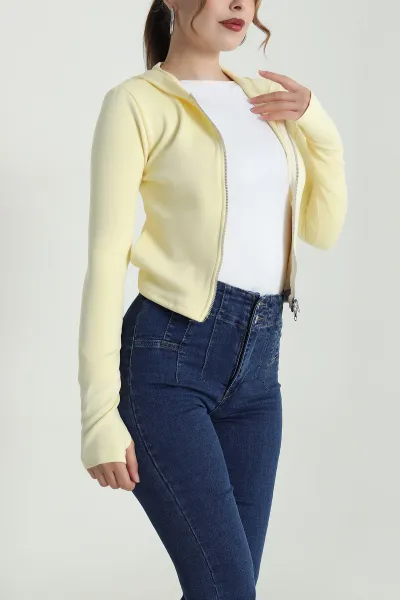 Sarı Fermuarlı Oysho Kadın Sweat 483621