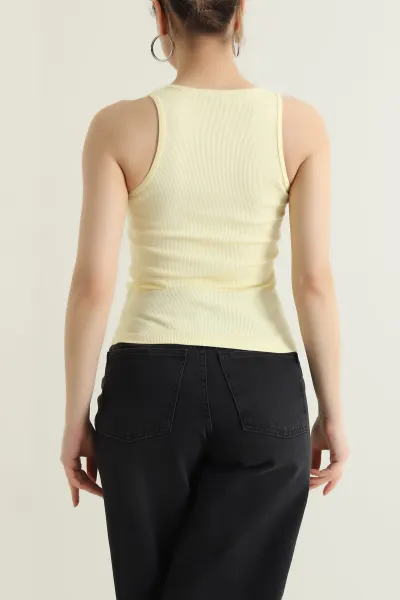 Sarı Fitilli Kolsuz Kadın Bluz 433699