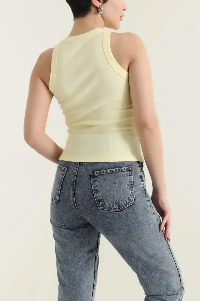 Sarı Fitilli Likralı Kadın Atlet 432172