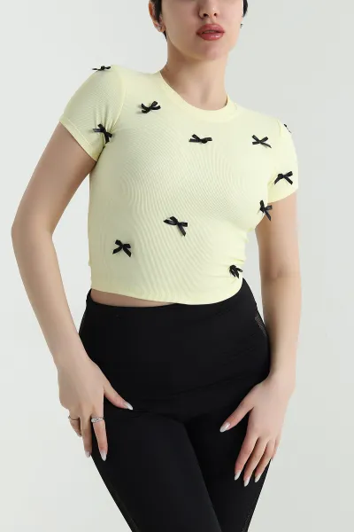 Sarı Fiyonklu Ottoman Kadın Bluz 448635