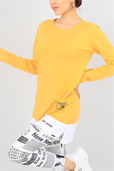 Sarı Garnili Likralı Tunik 38020