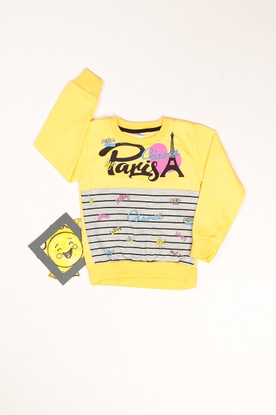 sari-ici-sardonlu-baskili-kiz-cocuk-sweat-80749
