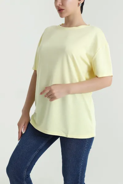 sari-iki-ip-bisiklet-yaka-kadin-tisort-465971
