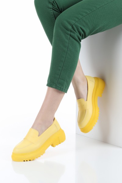 Sarı Kalın Taban Loafer Ayakkabı 158657