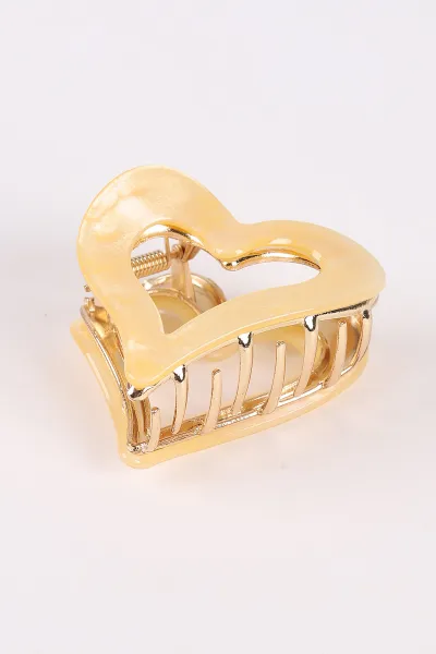 Sarı Kalp Model Metal Mandal Toka 464329