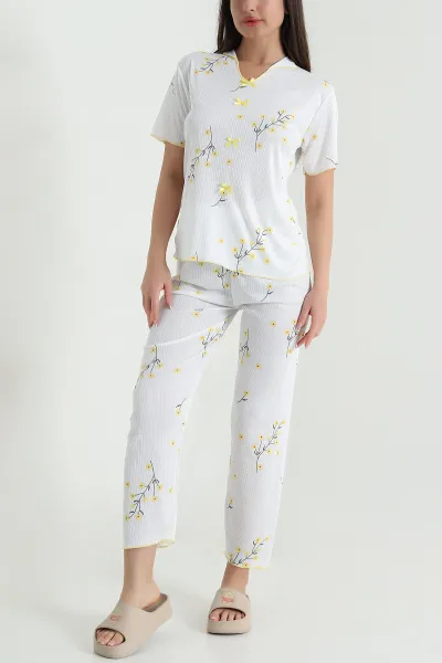 Sarı Kaşkorse Kadın Pijama Takımı 460464
