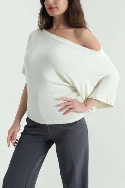 sari-kayik-yaka-likrali-oysho-kadin-bluz-455994