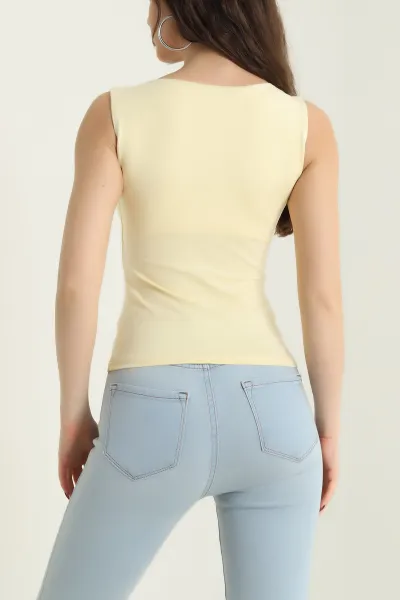 Sarı Kolsuz Oysho Kadın Bluz 432356