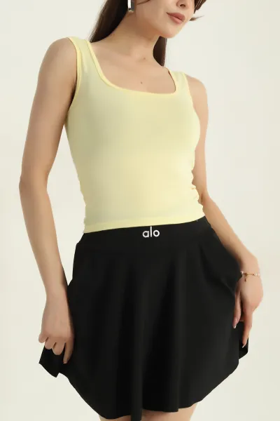 Sarı Likralı Kadın Penye Atlet 375247