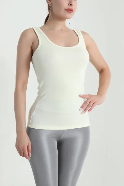 Sarı Likralı Modal Kadın Atlet 476023