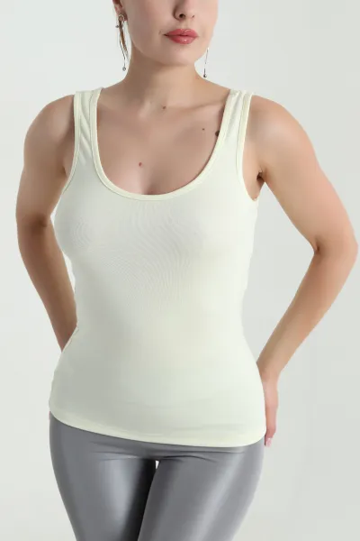 Sarı Likralı Modal Kadın Atlet 476023