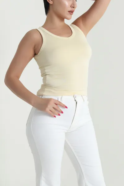 Sarı Likralı Modal Kadın Atlet 476470