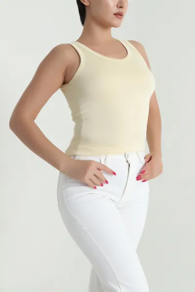 Sarı Likralı Modal Kadın Atlet 476470