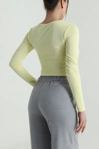 Sarı Likralı Oysho Kadın Bluz 485708