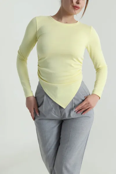 Sarı Likralı Oysho Kadın Bluz 485708