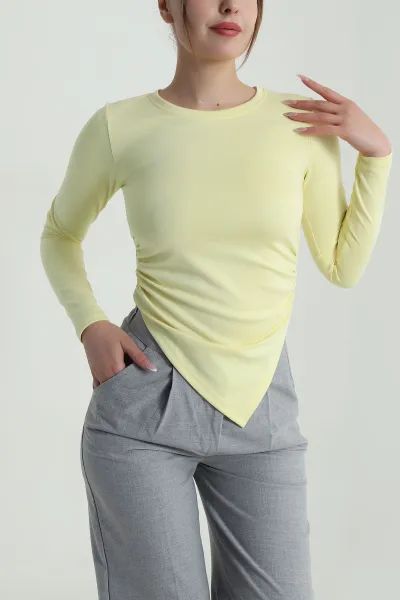 Sarı Likralı Oysho Kadın Bluz 485708
