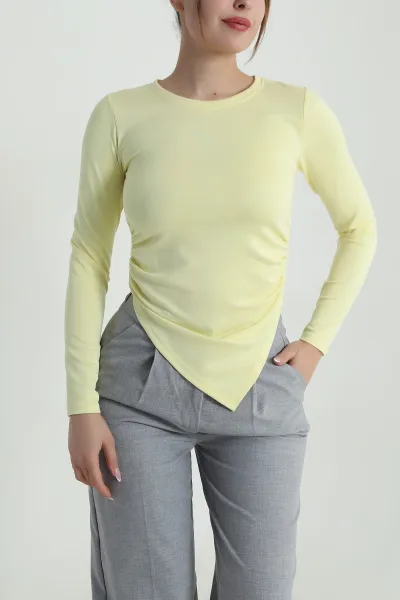 Sarı Likralı Oysho Kadın Bluz 485708