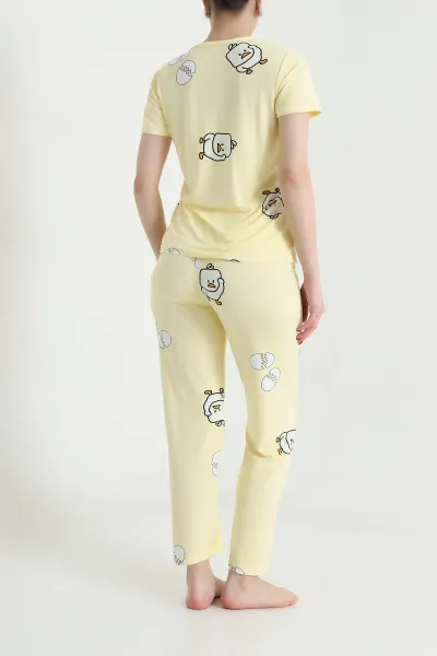 Sarı Milan Kadın Pijama Takımı 466503