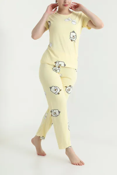 Sarı Milan Kadın Pijama Takımı 466503